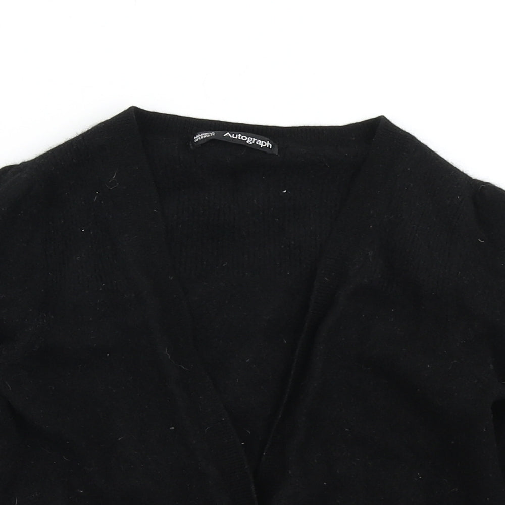 Autograph Womens Black  Knit Cardigan Jumper Size 8