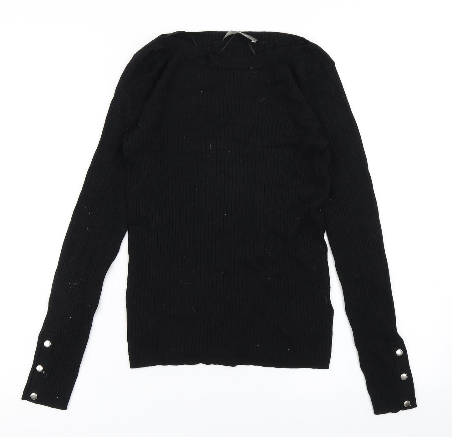 Oasis Womens Black  Knit Pullover Jumper Size S