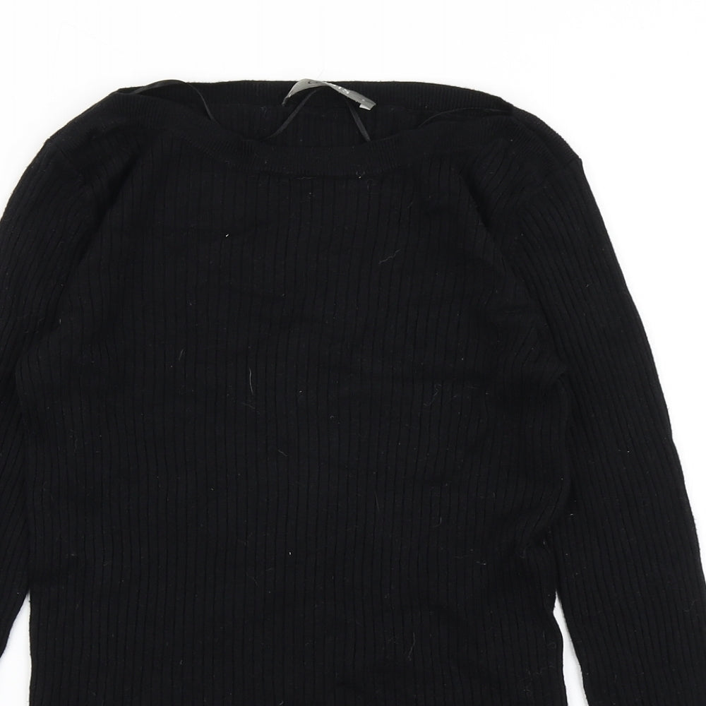 Oasis Womens Black  Knit Pullover Jumper Size S