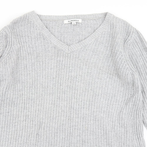 Glamorous Womens Grey  Knit Pullover Jumper Size S