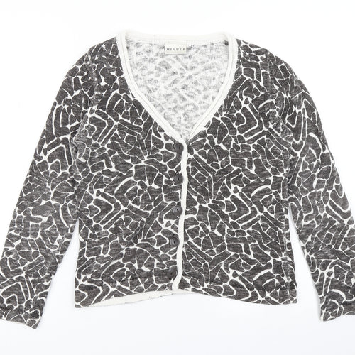 Minuet Womens Brown Animal Print Knit Cardigan Jumper Size 8