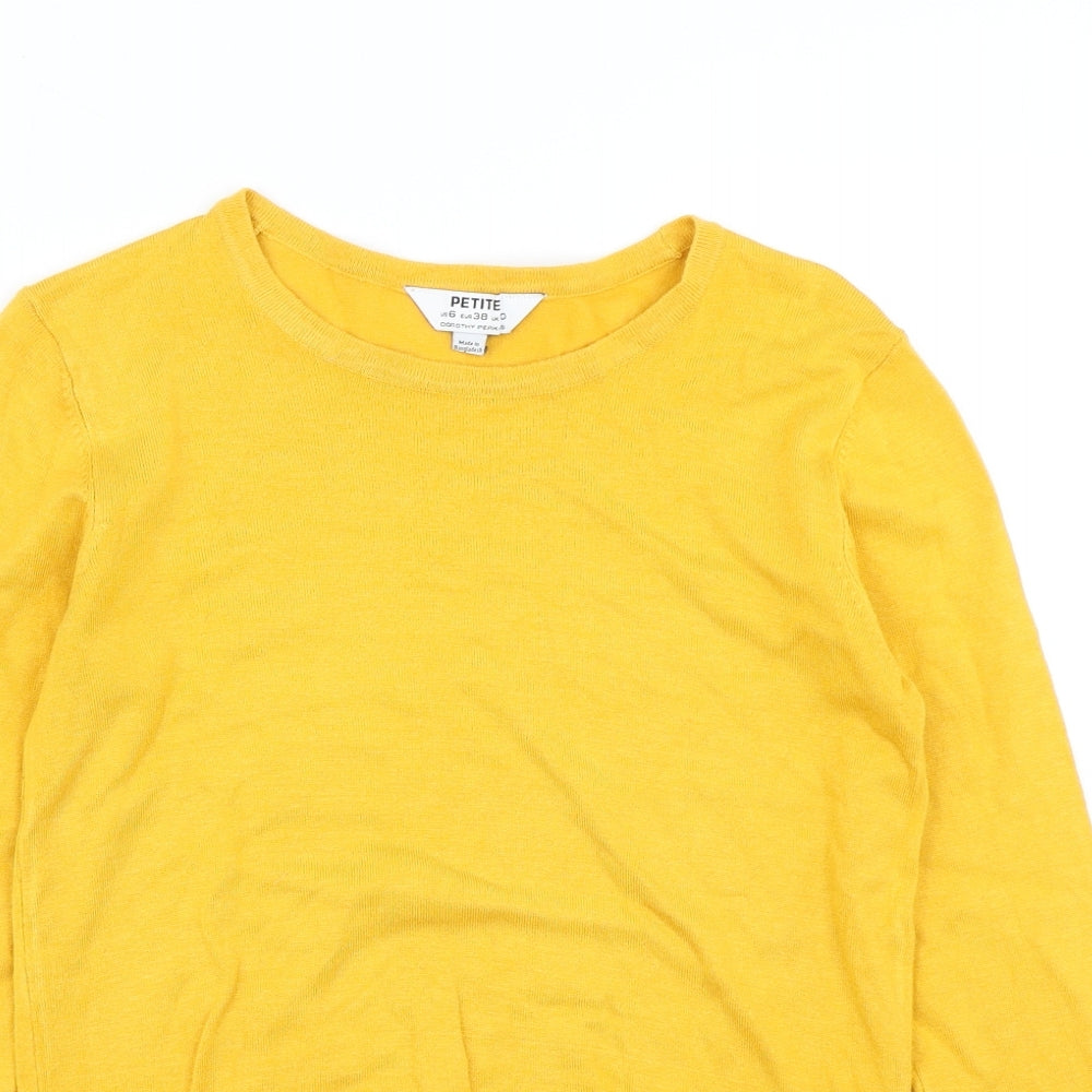 Dorothy Perkins Womens Yellow  Knit Pullover Jumper Size 6