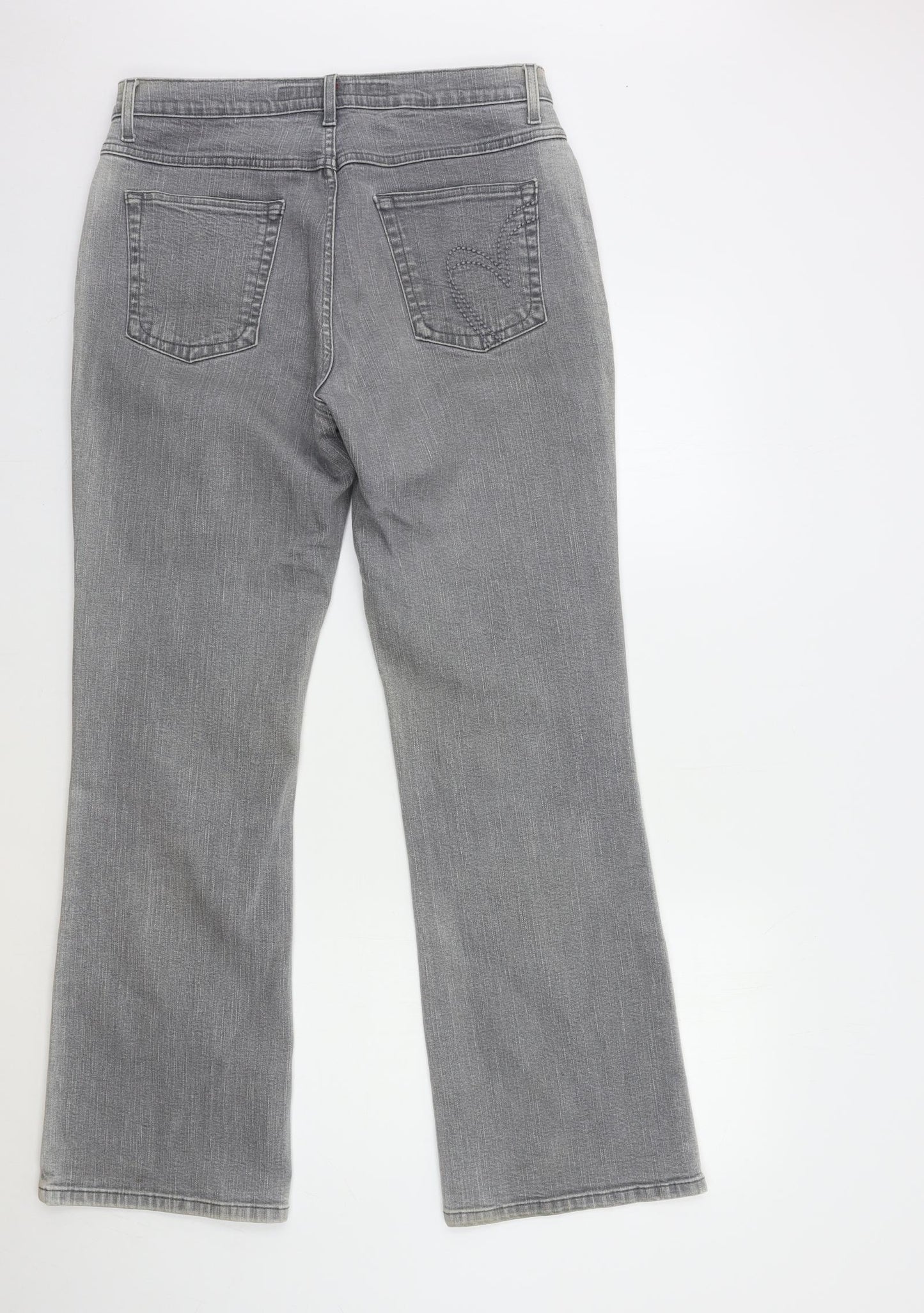 Per Una Womens Green  Denim Flared Jeans Size 16 L31 in
