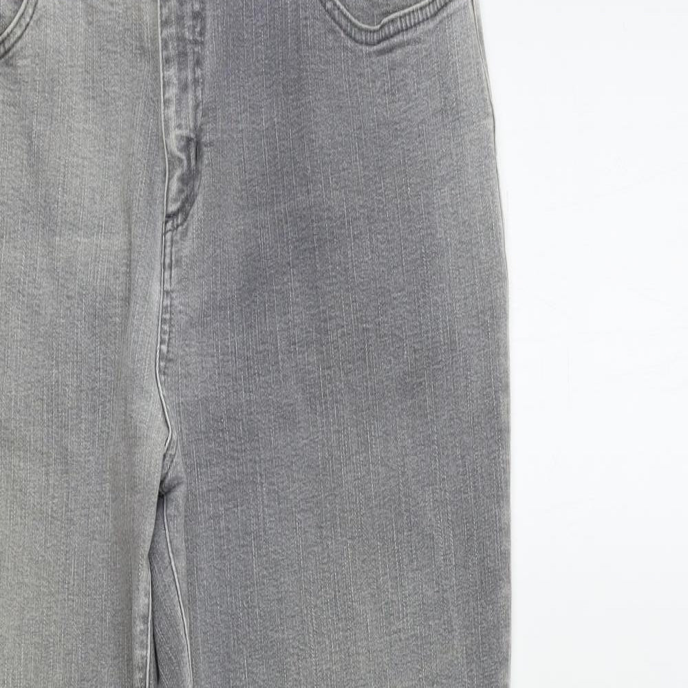 Per Una Womens Green  Denim Flared Jeans Size 16 L31 in