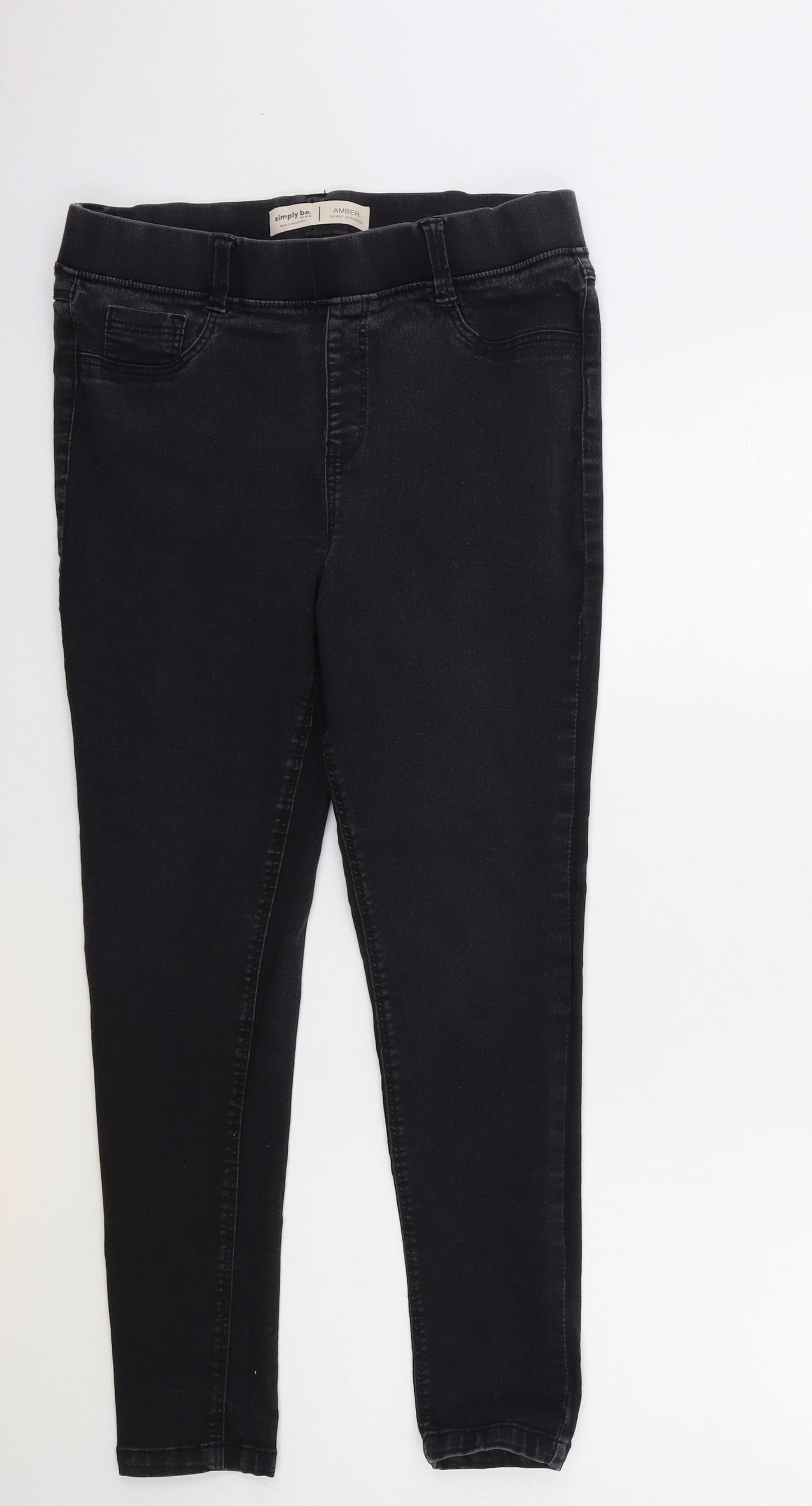 Simply Be Womens Black  Denim Jegging Jeans Size 16 L27 in