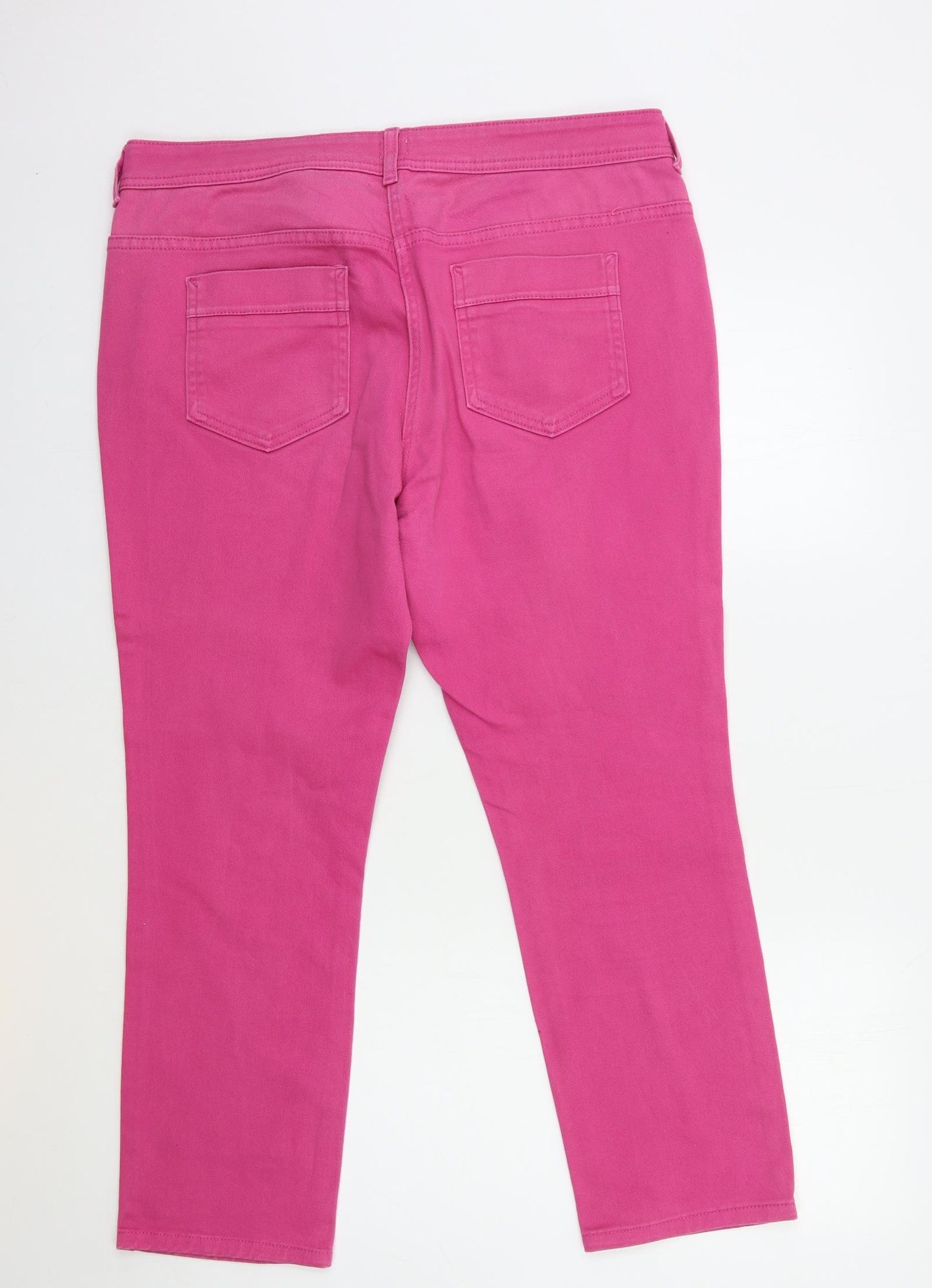 F&F Womens Pink  Denim Straight Jeans Size 18 L26 in