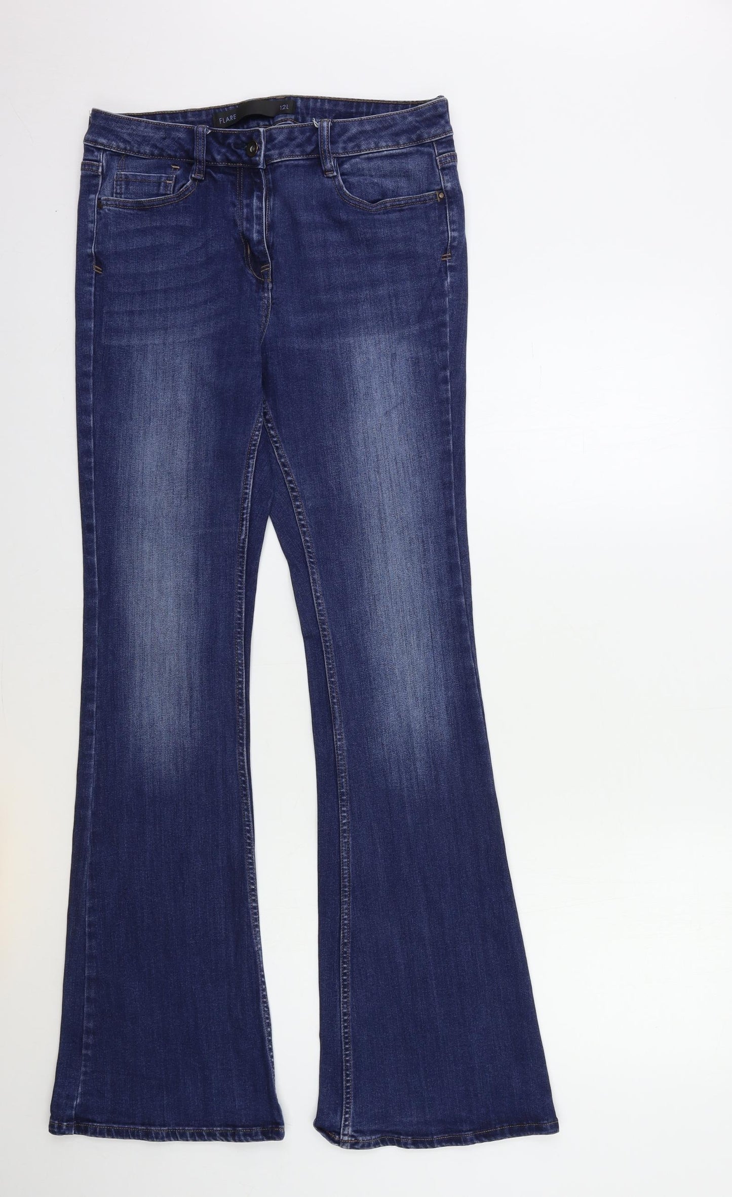 NEXT Womens Blue  Denim Flared Jeans Size 12 L32 in