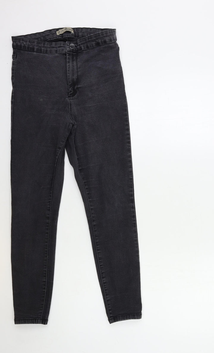 Denim & Co. Womens Black Denim Skinny Jeans Size 14 L25 in
