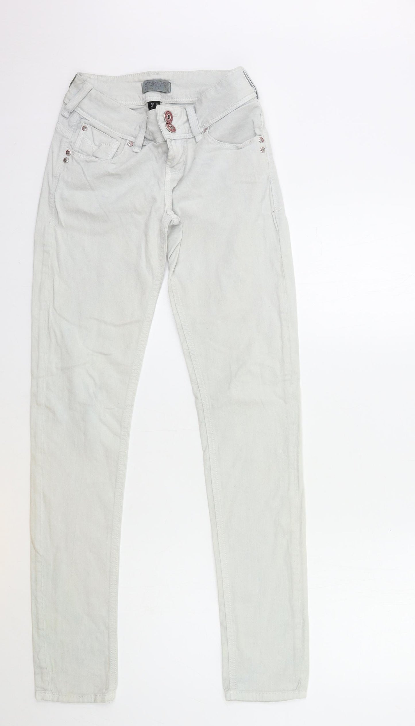 Bershka Womens Grey  Denim Skinny Jeans Size 8 L32 in
