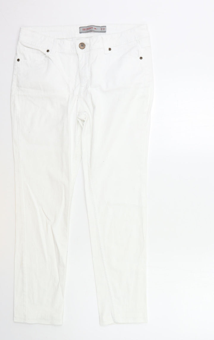 Dunnes Stores Womens White Denim Skinny Jeans Size 12 L27 in