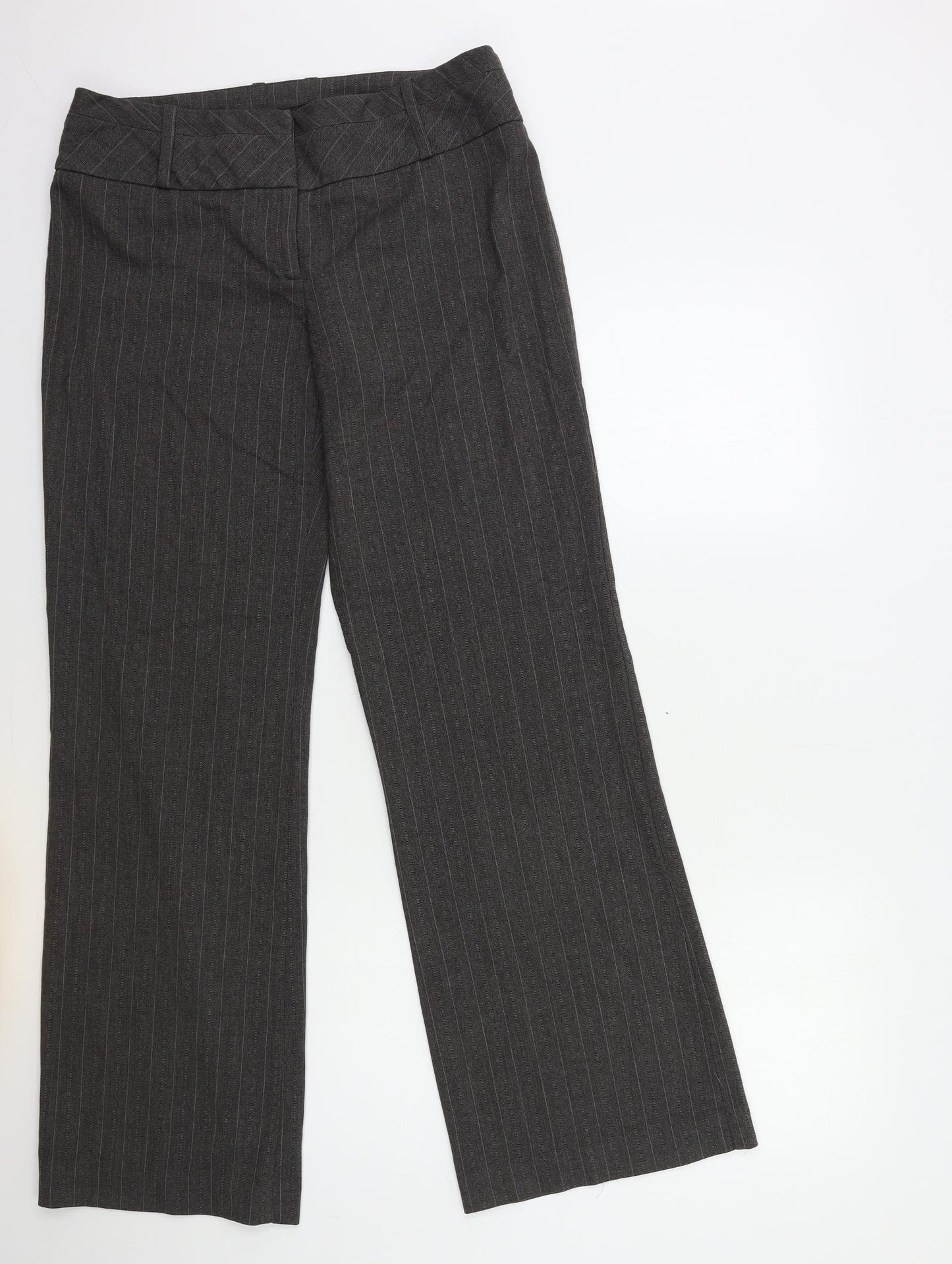 Warehouse Womens Brown Striped  Trousers  Size 12 L33 in