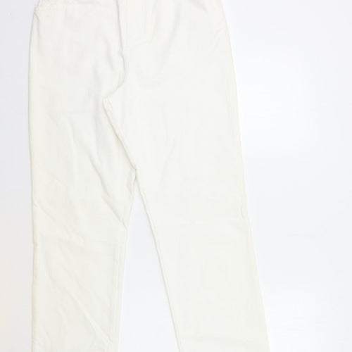 Impressions Womens White  Denim Straight Jeans Size 12 L32 in