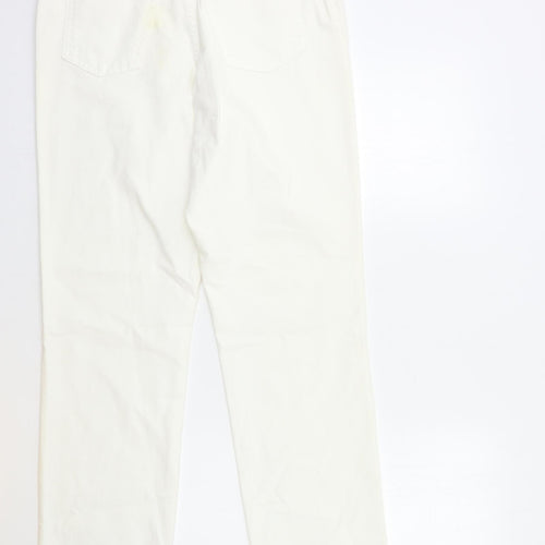 Impressions Womens White  Denim Straight Jeans Size 12 L32 in