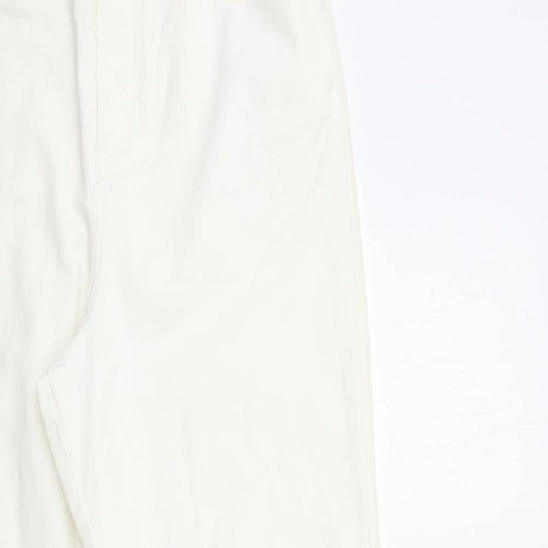 Impressions Womens White  Denim Straight Jeans Size 12 L32 in