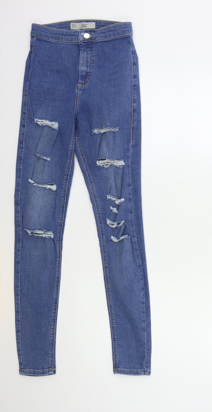 Topshop Womens Blue Denim Skinny Jeans Size 26 in L32 in