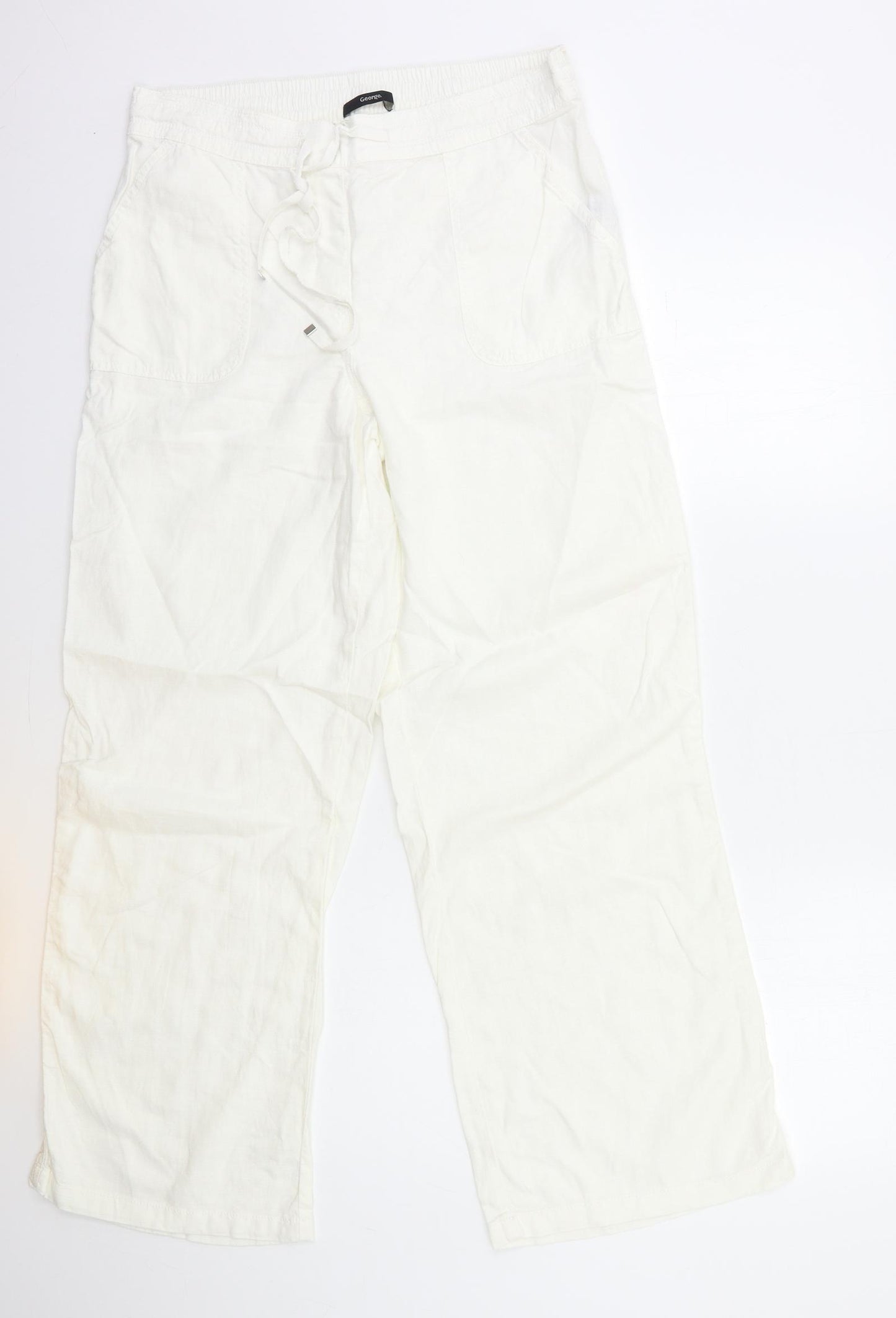 George Womens White   Trousers  Size 14 L29 in