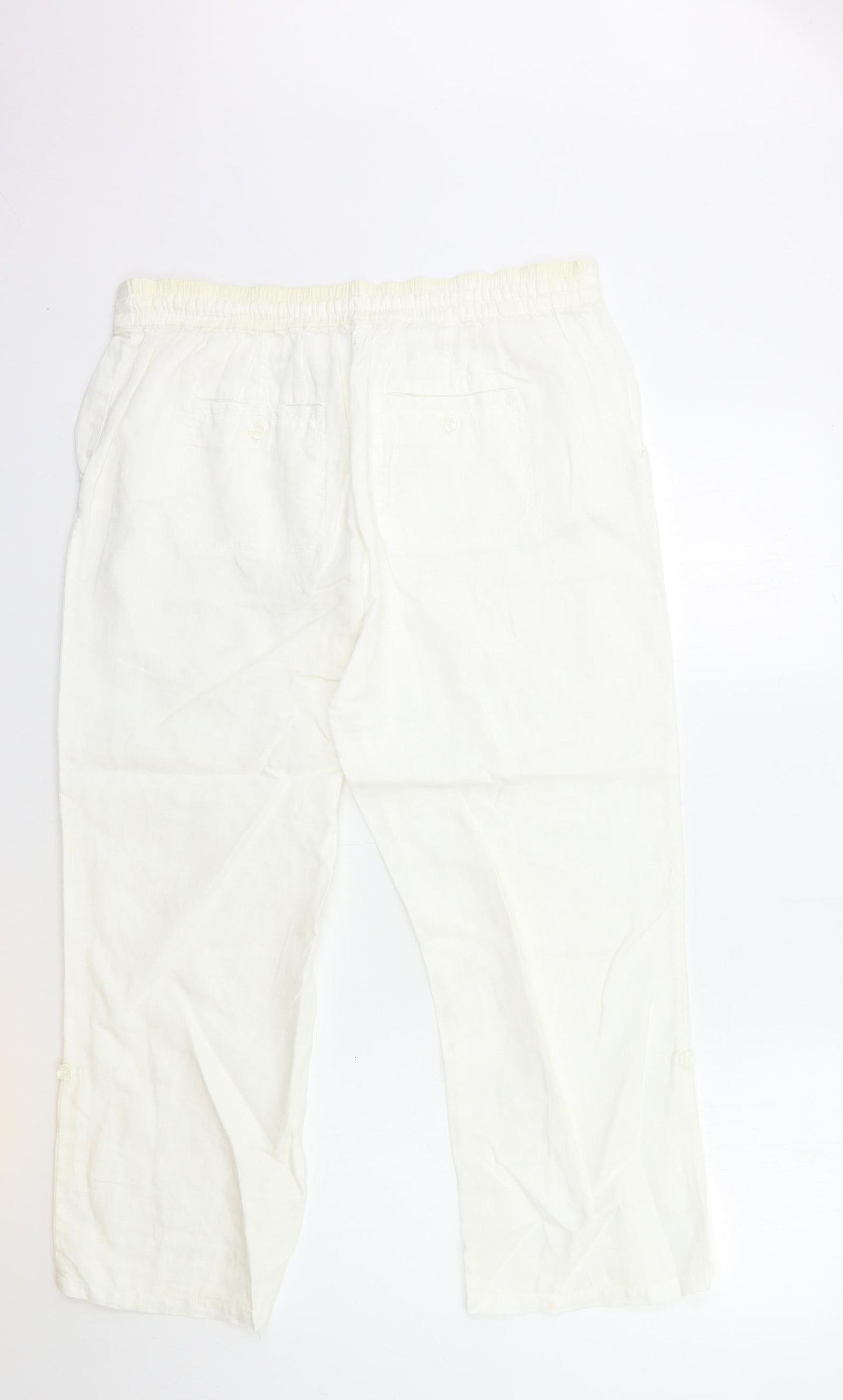 Preworn Womens White   Cropped Trousers Size 34 in L25 in