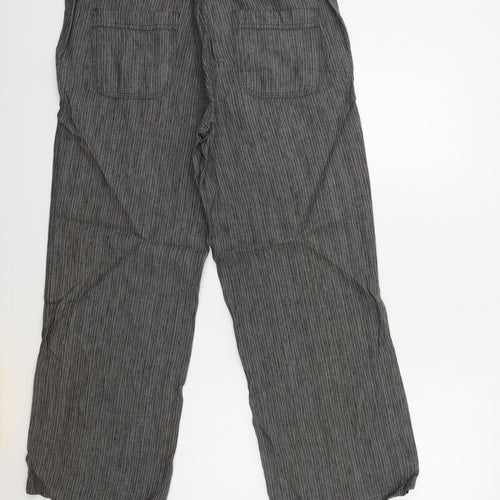 Marks and Spencer Womens Green Striped  Trousers  Size 12 L26 in