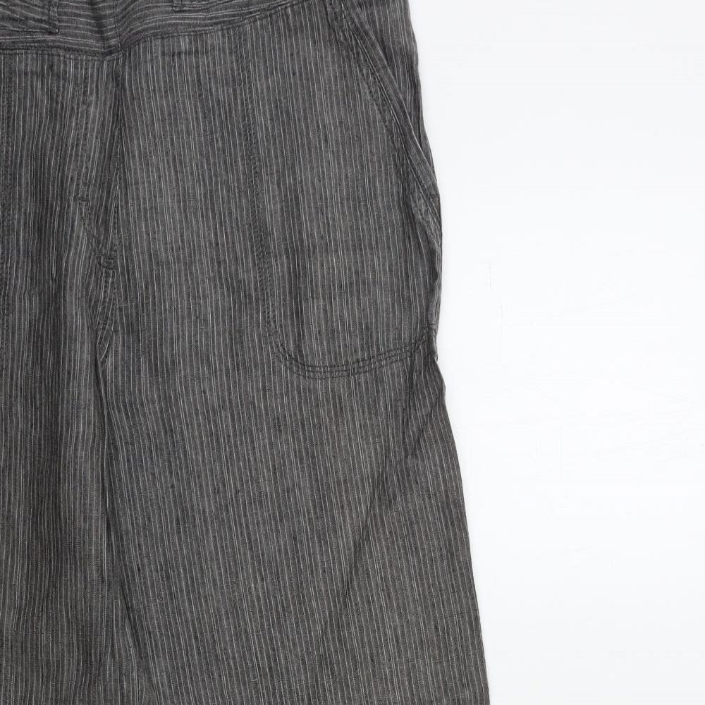 Marks and Spencer Womens Green Striped  Trousers  Size 12 L26 in
