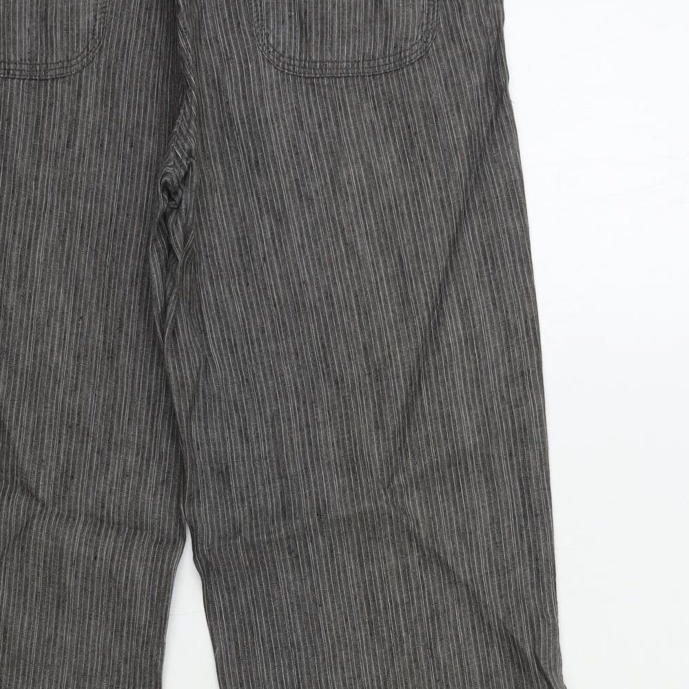 Marks and Spencer Womens Green Striped  Trousers  Size 12 L26 in