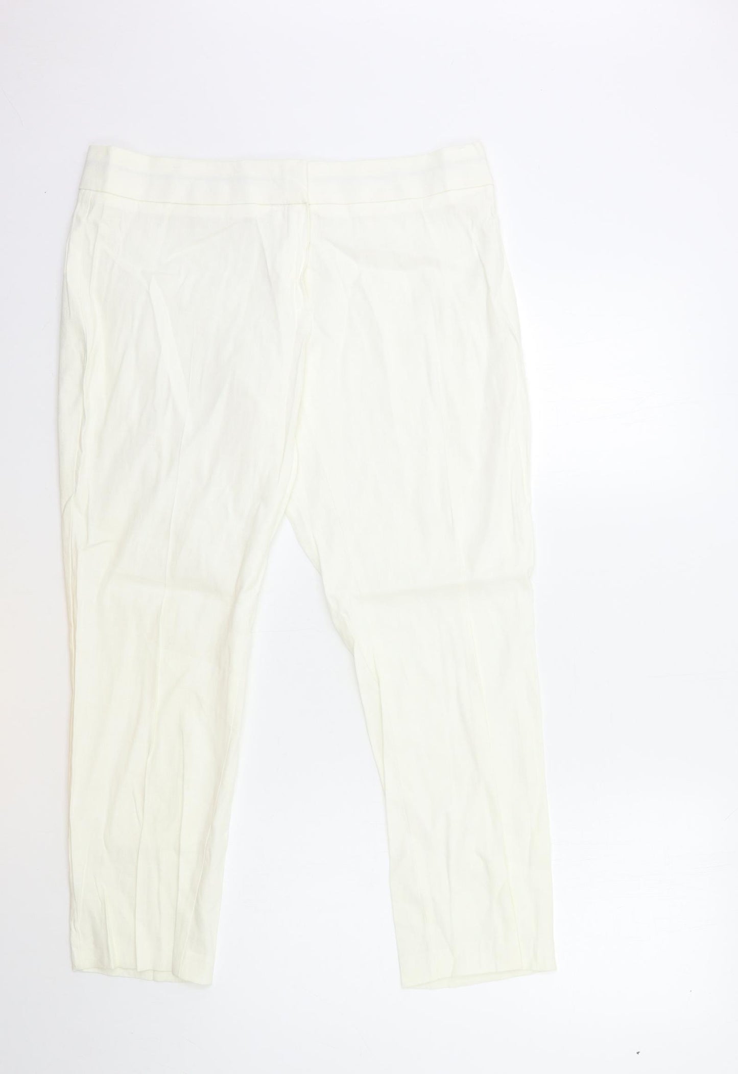 Marks and Spencer Womens White   Trousers  Size 14 L27 in