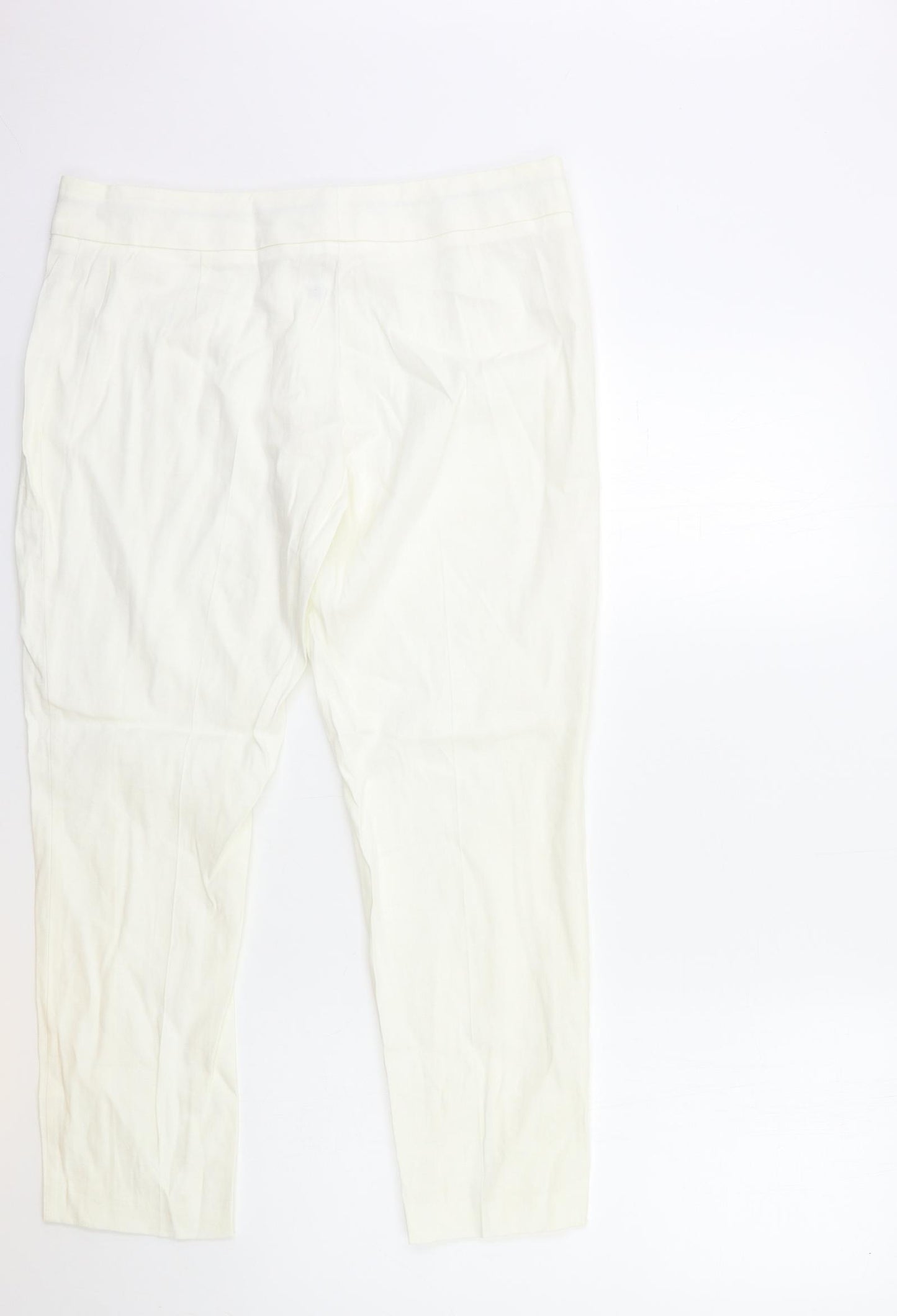 Marks and Spencer Womens White   Trousers  Size 14 L27 in