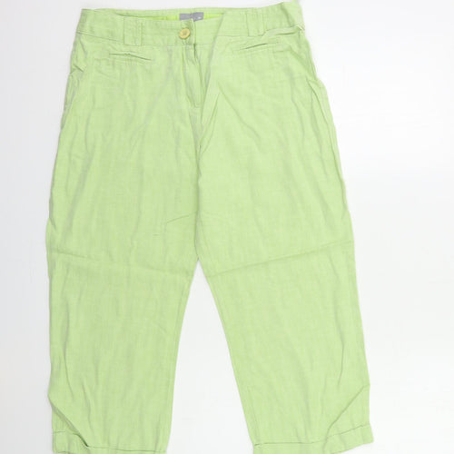 Per Una Womens Green   Cropped Trousers Size 14 L23 in