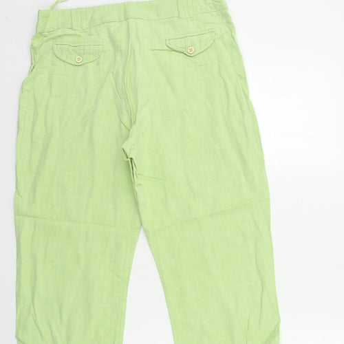 Per Una Womens Green   Cropped Trousers Size 14 L23 in