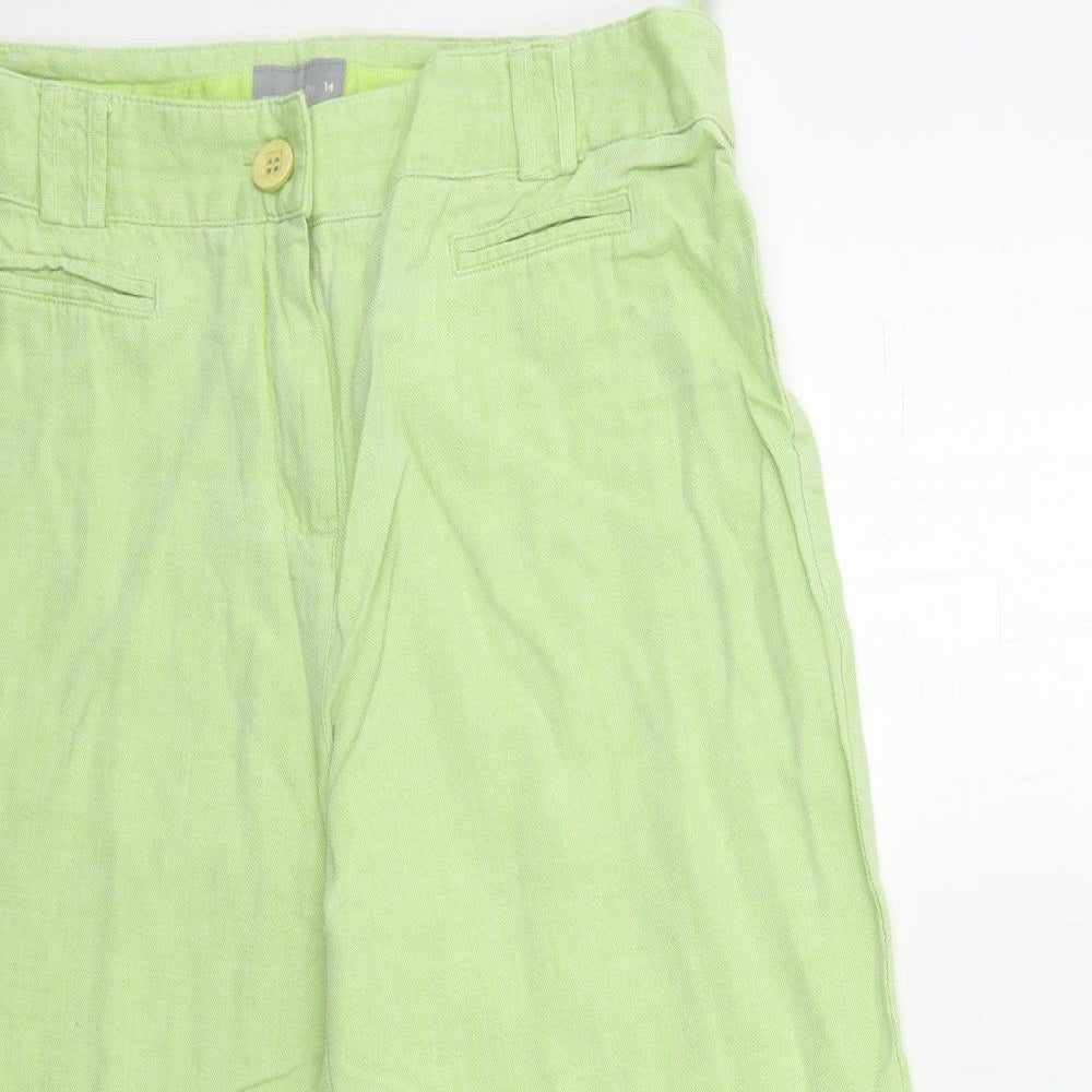 Per Una Womens Green   Cropped Trousers Size 14 L23 in