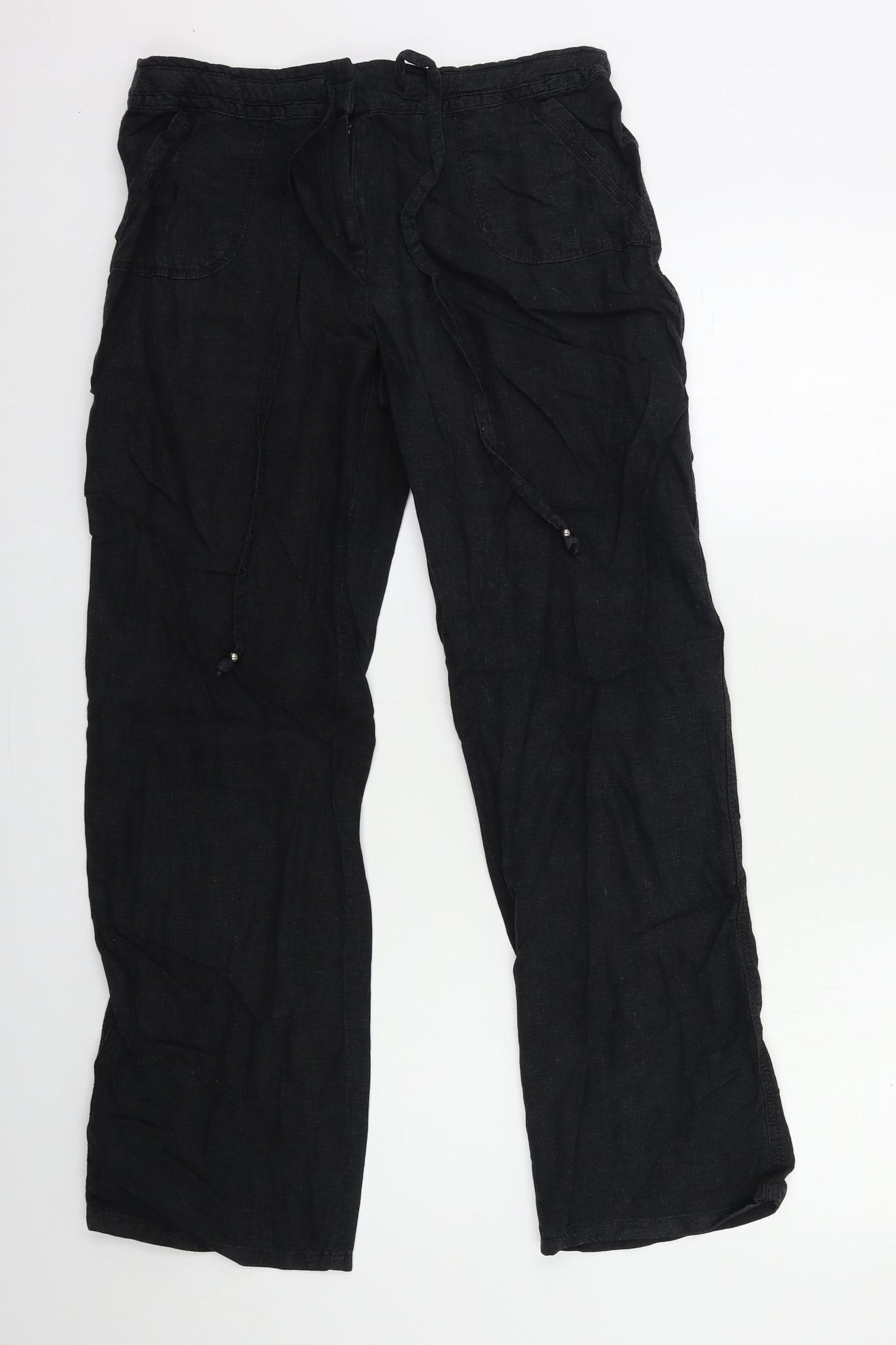 Papaya Womens Black   Trousers  Size 12 L30 in