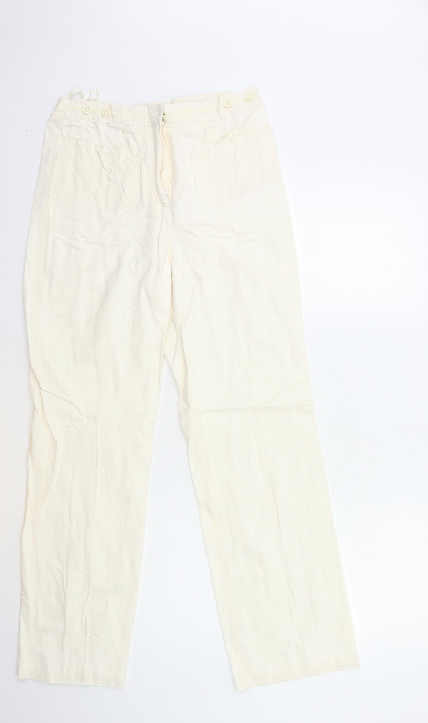 Emerco Womens White   Trousers  Size 12 L31 in