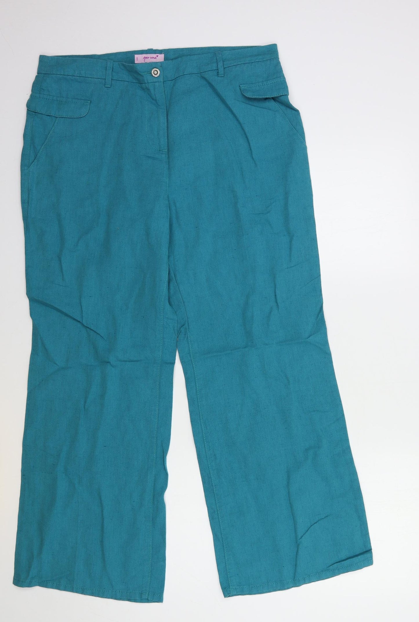 Per Una Womens Blue   Trousers  Size 14 L23 in