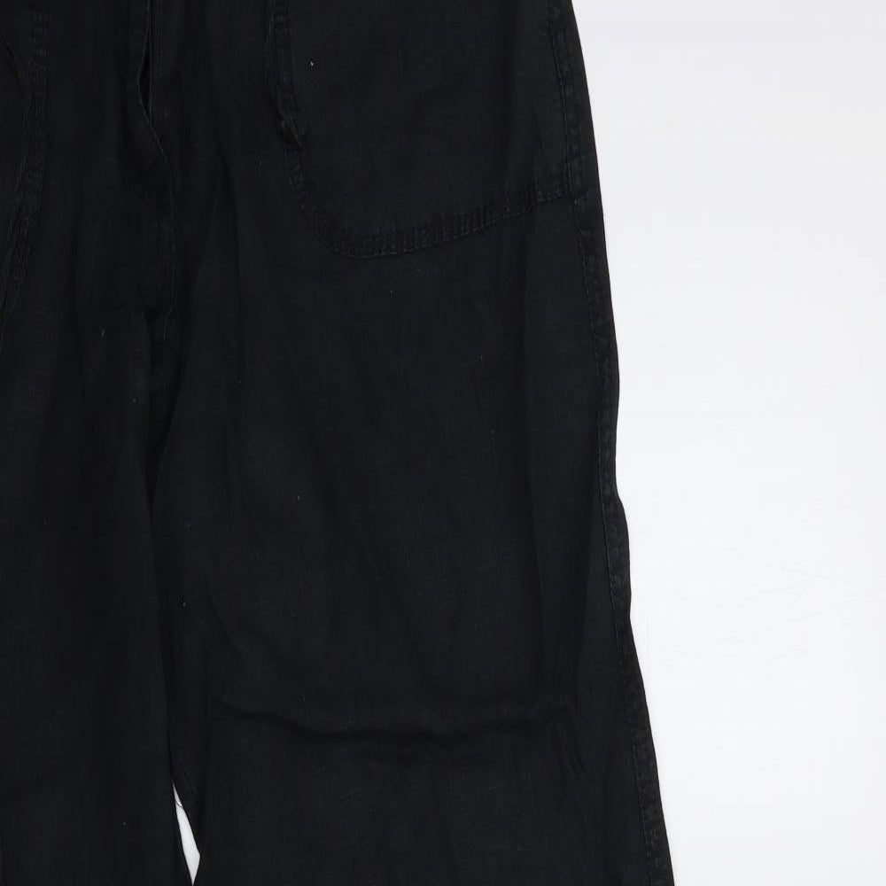 Denim & Co. Womens Black   Trousers  Size 14 L30 in
