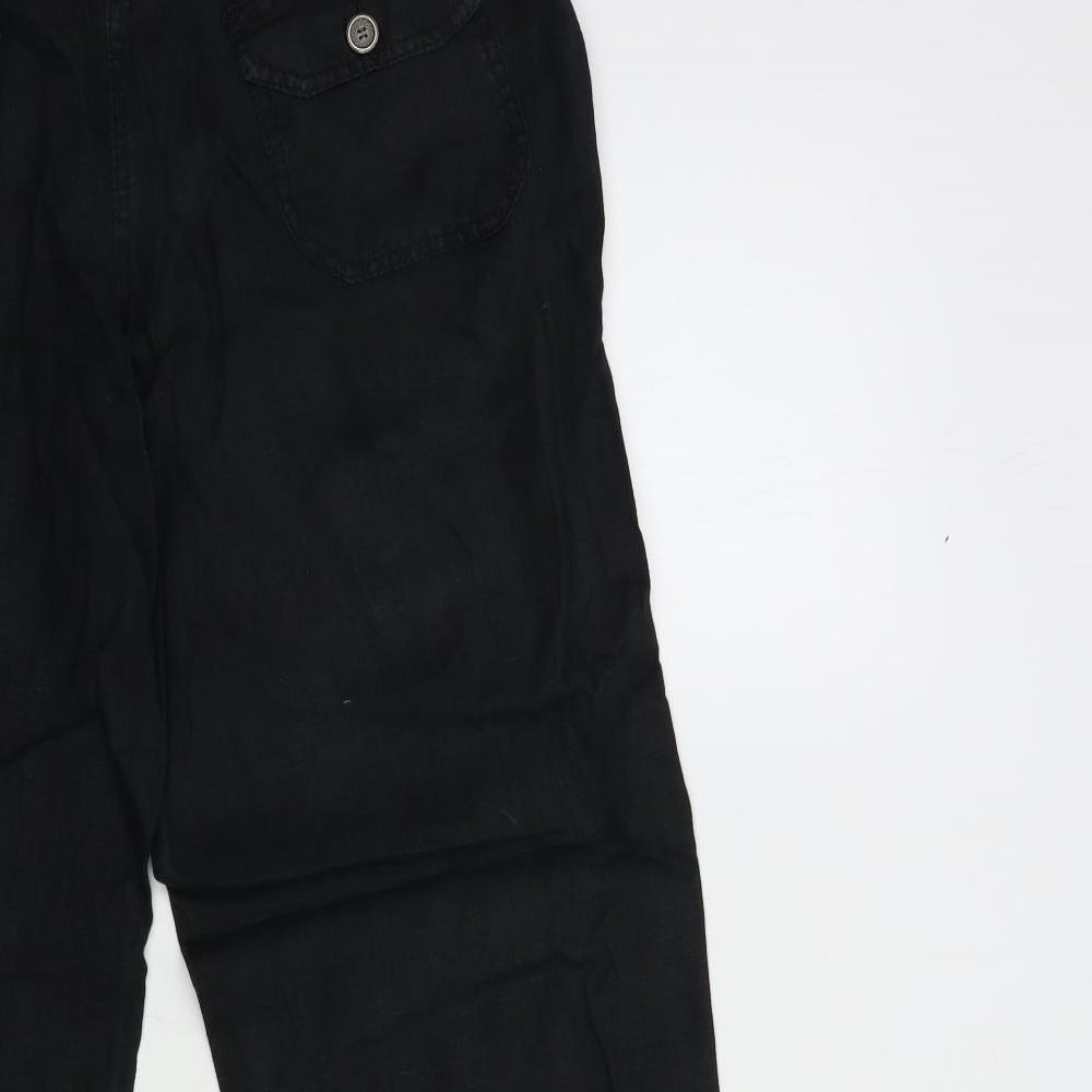 Denim & Co. Womens Black   Trousers  Size 14 L30 in