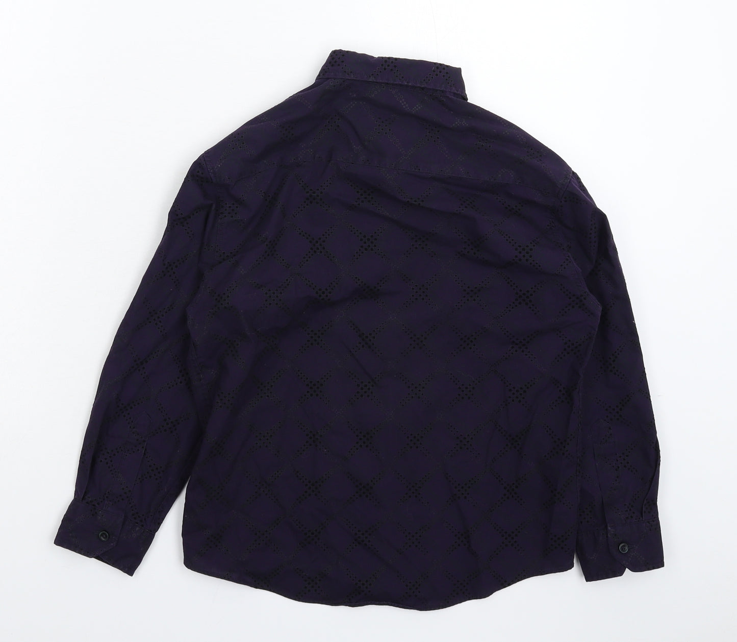 Cherokee Boys Purple Check  Basic Button-Up Size 8-9 Years