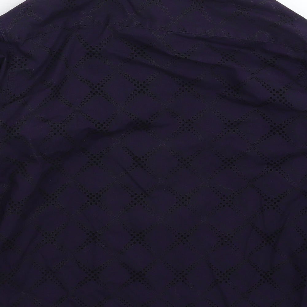 Cherokee Boys Purple Check  Basic Button-Up Size 8-9 Years