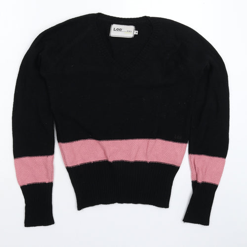 Lee Womens Black  Knit Pullover Jumper Size M