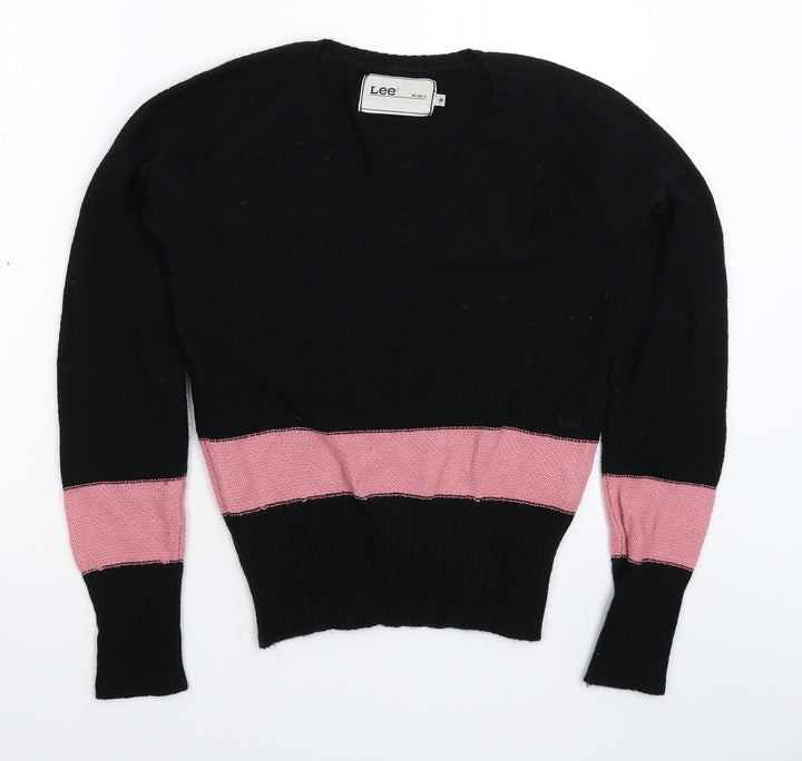 Lee Womens Black  Knit Pullover Jumper Size M