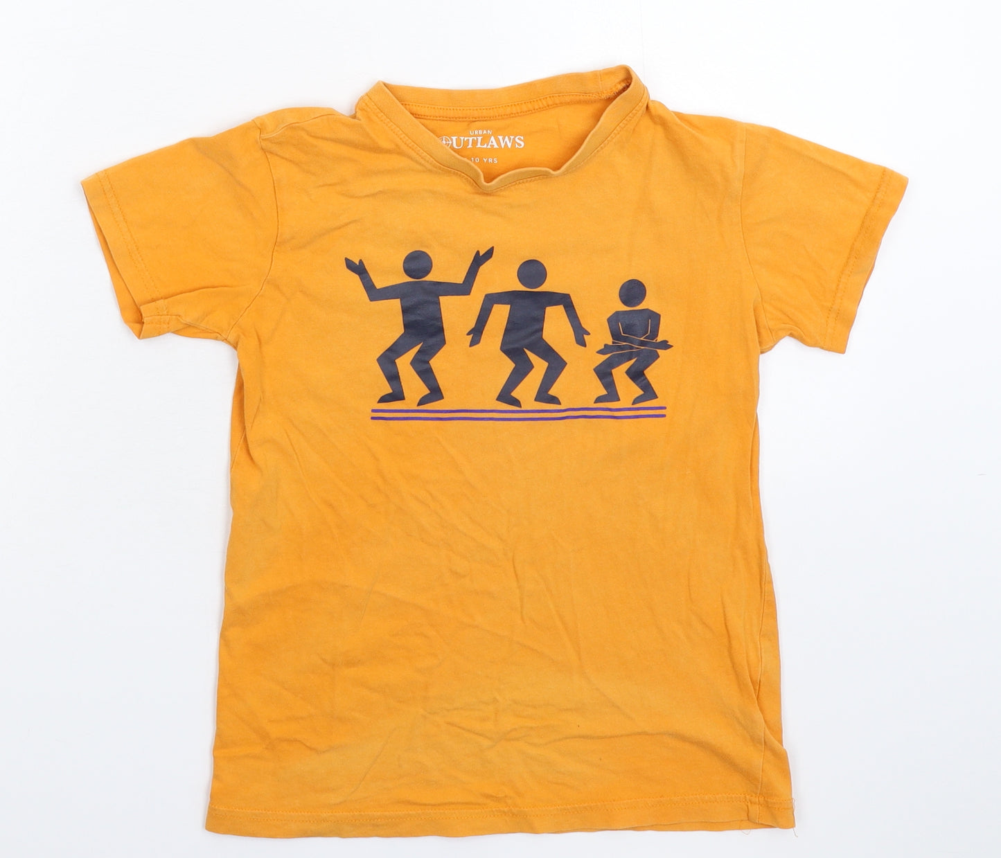 Urban Outlaws Boys Orange   Basic T-Shirt Size 9-10 Years