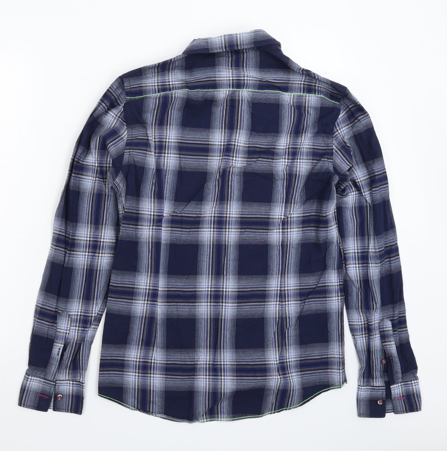 River Island Mens Blue Check   Button-Up Size S