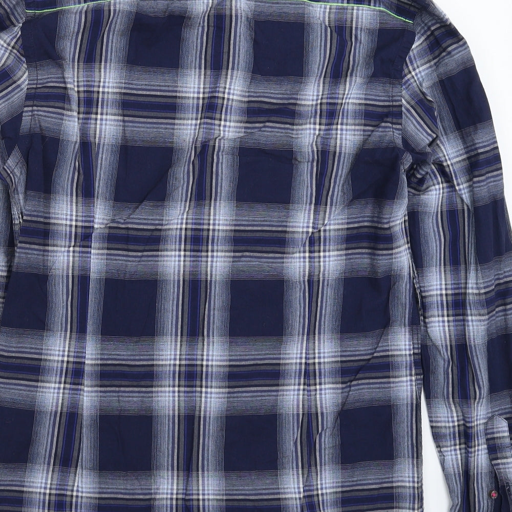 River Island Mens Blue Check   Button-Up Size S