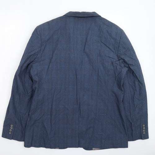 French Connection Mens Blue Check  Jacket Suit Jacket Size 44