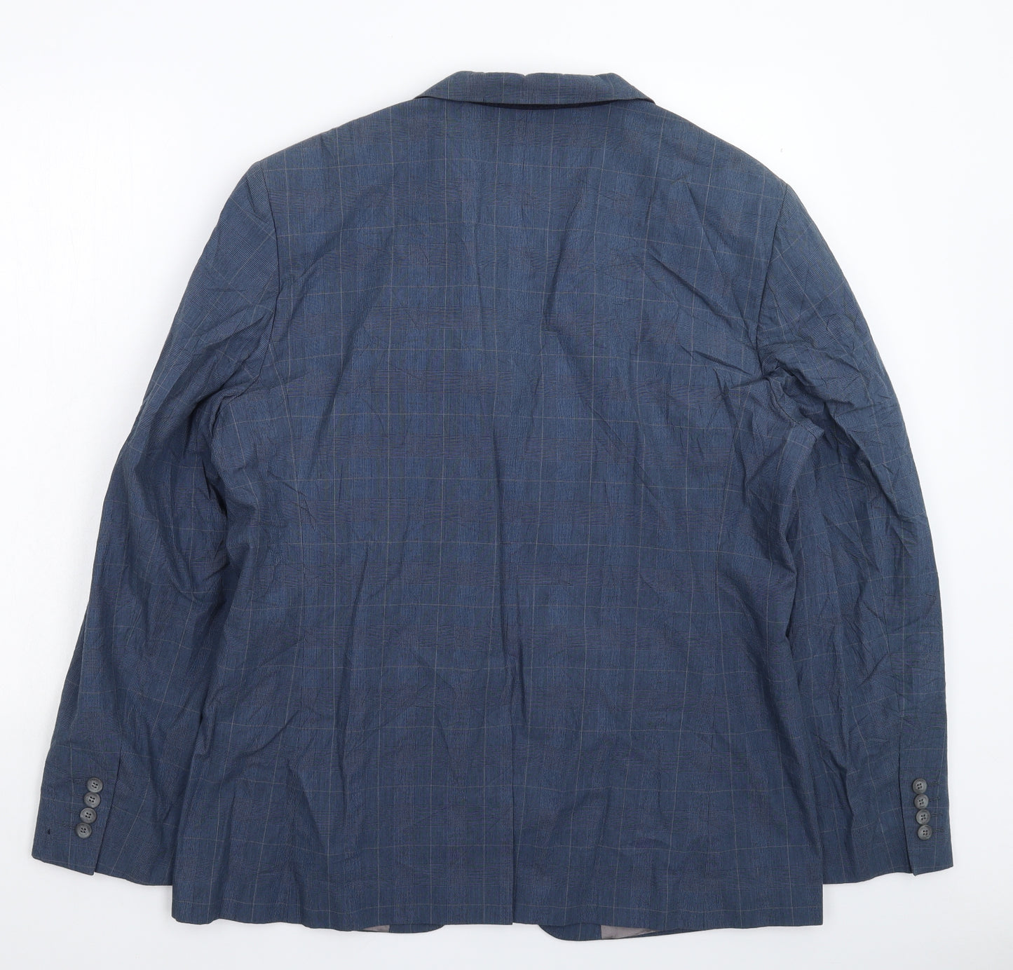 French Connection Mens Blue Check  Jacket Suit Jacket Size 44