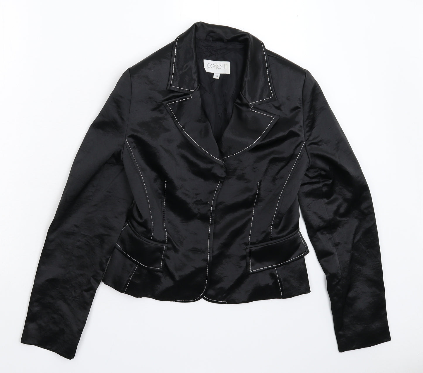 Perletti Womens Black   Jacket Blazer Size 8
