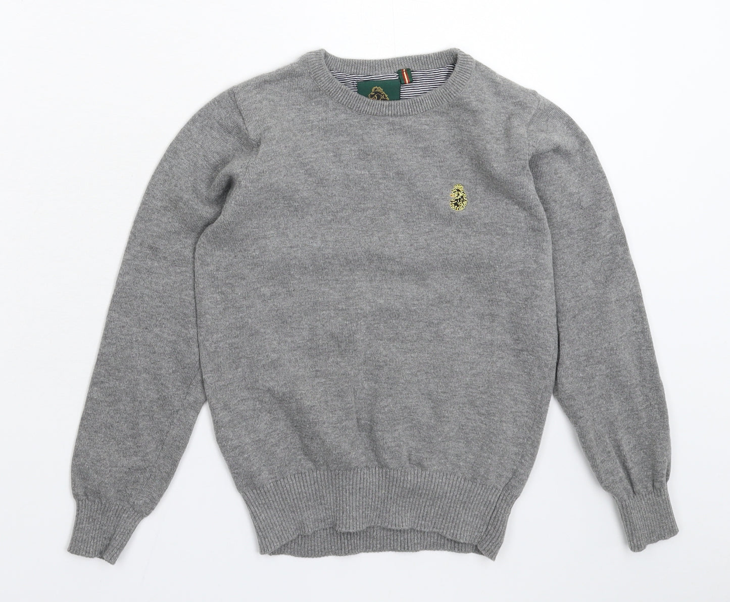Luke Boys Grey  Knit Pullover Jumper Size 8-9 Years