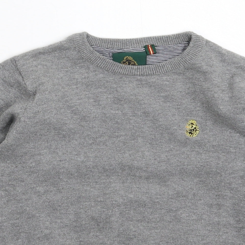 Luke Boys Grey  Knit Pullover Jumper Size 8-9 Years