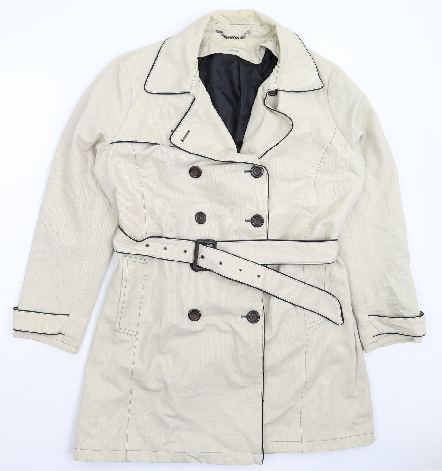 Preworn Womens Beige   Pea Coat Coat Size XL