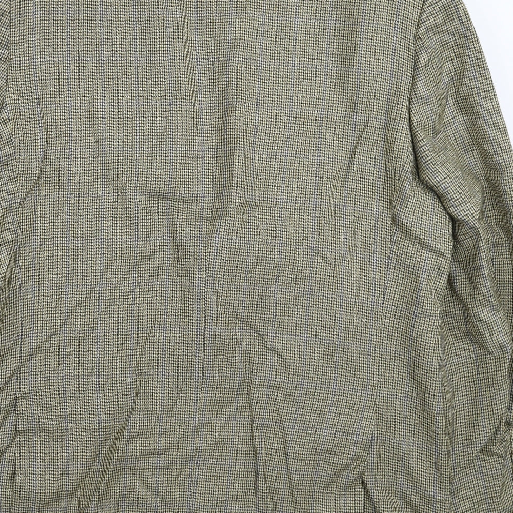 Greenwoods Mens Beige Houndstooth  Jacket Suit Jacket Size 46