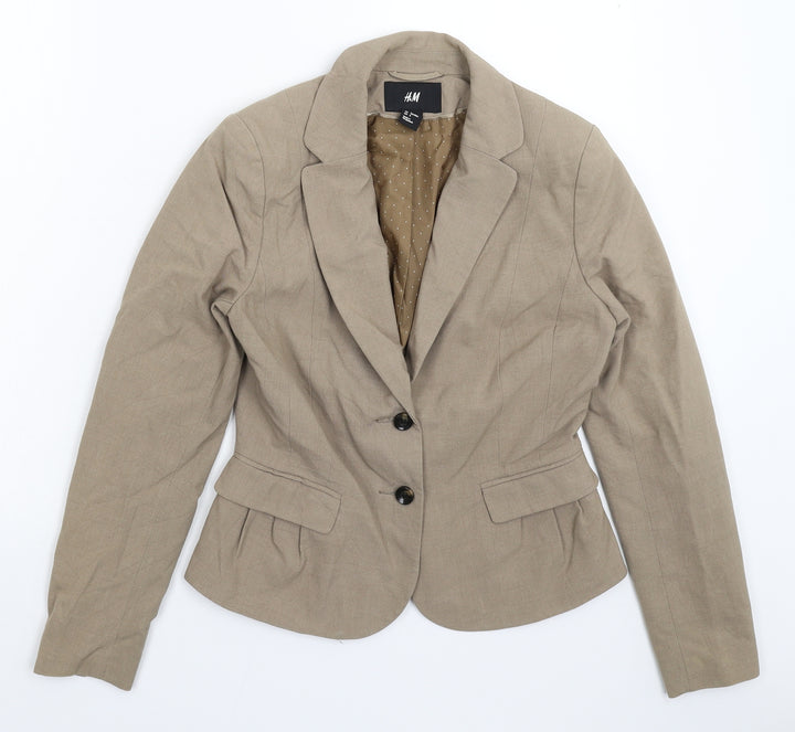 H&M Womens Grey Jacket Suit Jacket Size 12
