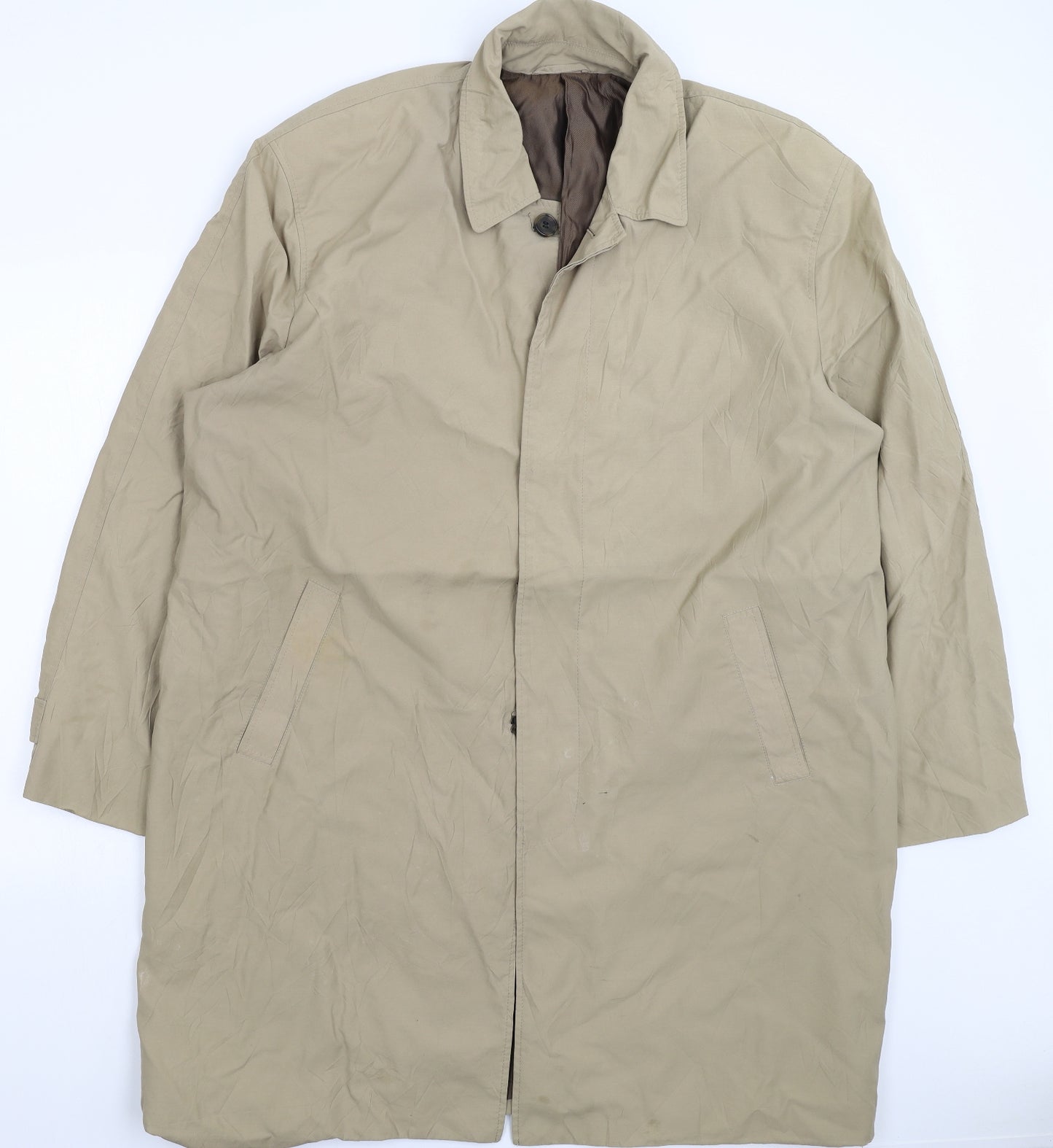Dehavilland Mens Beige   Overcoat Coat Size XL